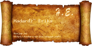 Hadaró Erika névjegykártya